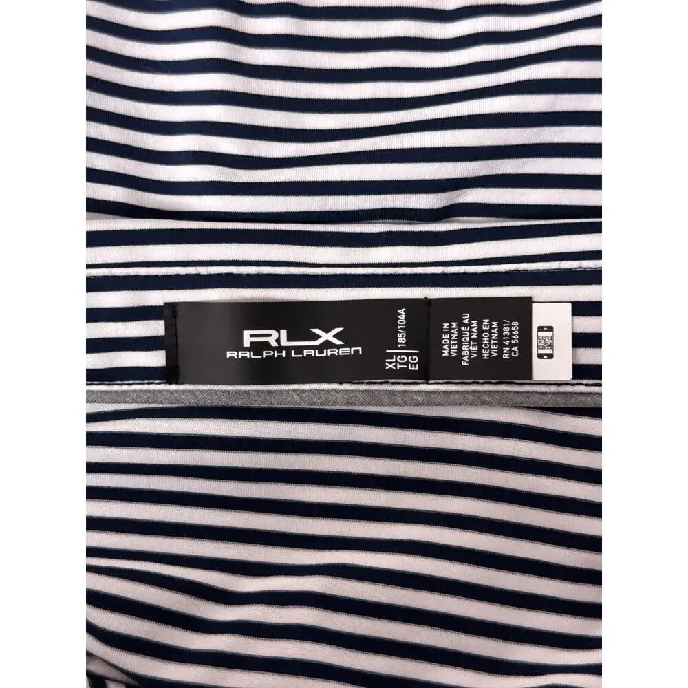 Ralph Lauren Polo Shirt XL Mens RLX Striped Short Sleeve PGA Golf Performance